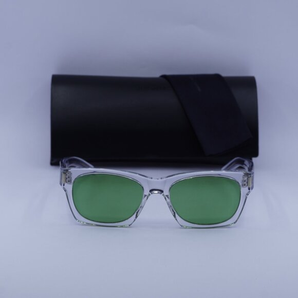 Saint Laurent SL402 008 Square Sunglasses - Transparent/Green - Picture 3 of 12